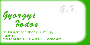 gyorgyi hodos business card